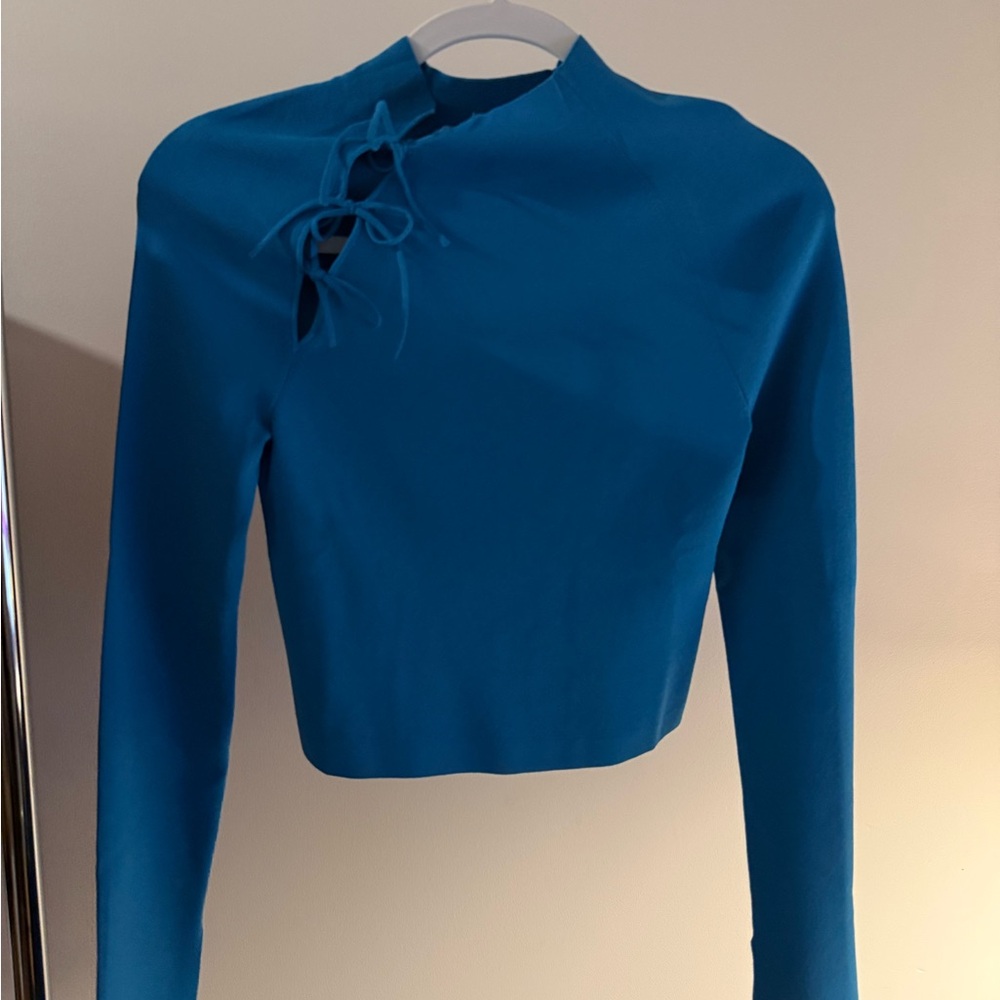& Other Stories - mock neck tie top